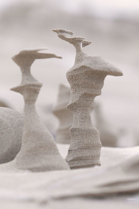 Photographer Finds Otherworldly Sand Sculptures Created by Wind | PetaPixel Lake Michigan Beaches, Michigan Beaches, Wind Sculptures, Colossal Art, Sand Sculptures, Crashing Waves, Strong Wind, Lake Michigan, Landscape Photographers