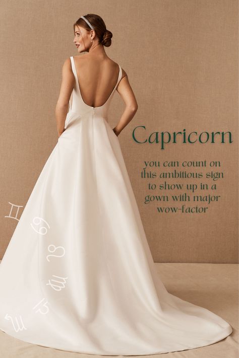 Zodiac low back ballgown wedding dress inspiration – Capricorn Capricorn Wedding Dress, Capricorn Wedding, Which Wedding Dress, Nontraditional Wedding Dress, Ballgown Wedding Dress, Boho Gown, Ballgown Wedding, Elegant Ball Gowns, Tulle Wedding Gown