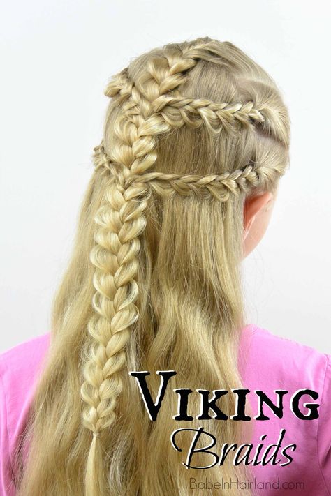 Viking Braids from BabesInHairland.com #braids #frenchbraids #hairstyle #vikingbraids #warriorprincess Lagertha Warrior, Viking Hairstyle, Viking Hairstyles, Princess Braid, Lagertha Hair, Hairstyle Braided, Intricate Braids, Historical Hairstyles, Viking Braids