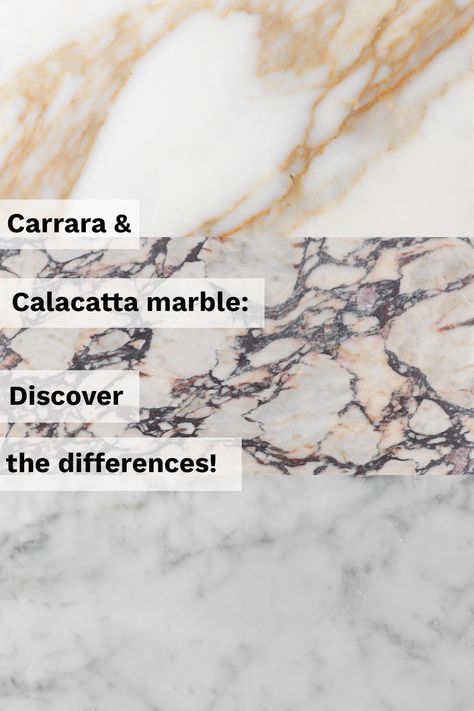 What is the difference between Carrara and Calacatta marble? Marble is the most known and prestigious natural material, yet the copious existing varieties may mislead the non-experts. Here is a little guide to distinguish them and some helpful insights into how to use them in spaces. Read the post! Calcutta Marble, Calacatta Marble, What Is The Difference Between, Gold Marble, Carrara Marble, Natural Material, Natural Materials, How To Use, Marble