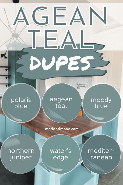 Benjamin Moore Aegean Teal Review and Dupes (Updated for 2022!) – Mod & Mood Benjamin Moore Aegean Teal, Benjamin Moore Teal, Teal Kitchen Cabinets, Aegean Teal, Teal Cabinets, Teal Front Doors, Teal Paint Colors, Teal Rooms, Teal Living Rooms