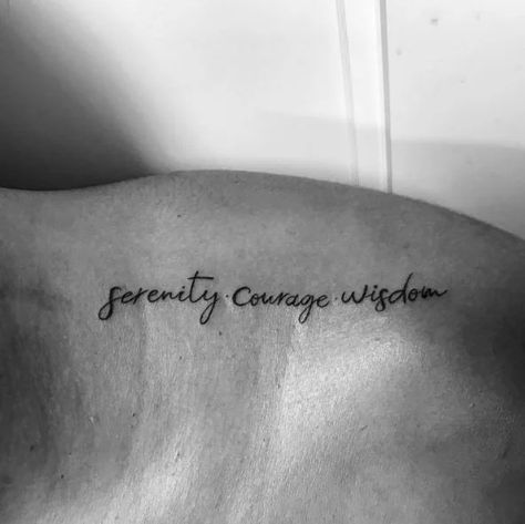 105+ Serenity Prayer Tattoo Ideas To Give You A Guiding Hand Serenity Flower Tattoo, Serenity Courage Wisdom Tattoo Symbol, Serenity Prayer Tattoo Women, God Grant Me The Serenity Tattoo, Serenity Courage Wisdom Tattoo, Serenity Prayer Tattoo Design, Recovery Tattoos, Serenity Prayer Tattoo, Serenity Tattoo