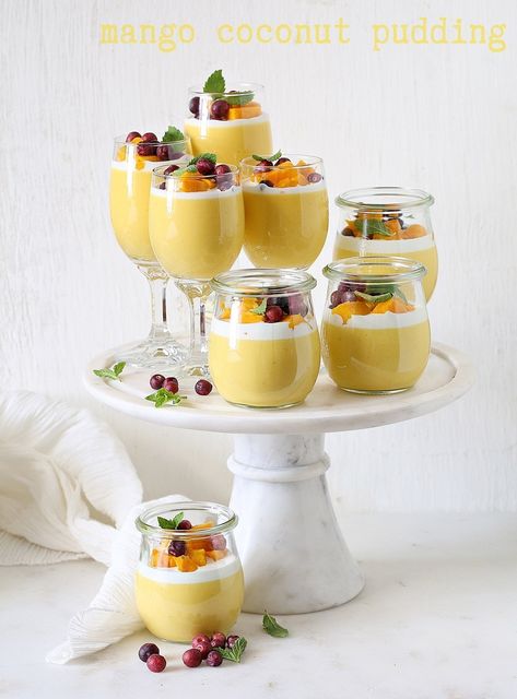 Mango Coconut Pudding ... a celebration of Alphonsos #dessert #nobake #mango - Passionate About Baking Season Recipes, Styling Food Photography, Diwali Snacks, Baking Easy, Mango Pudding, Mango Dessert, Eggless Desserts, Coconut Pudding, Popular Desserts