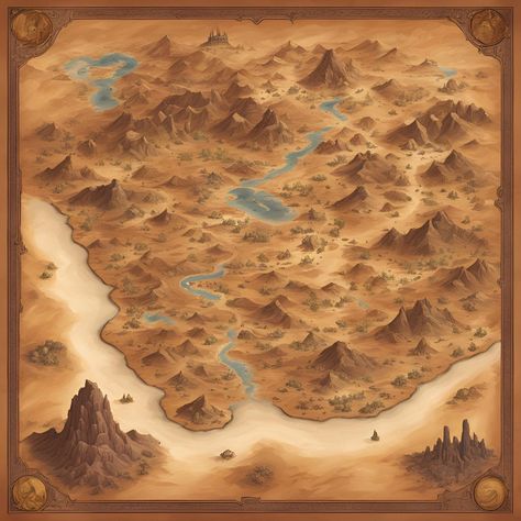 Roll20 Maps, Desert Map, Dark Sun, West Art, Old Map, Wild West, Cyberpunk, Incense, Map