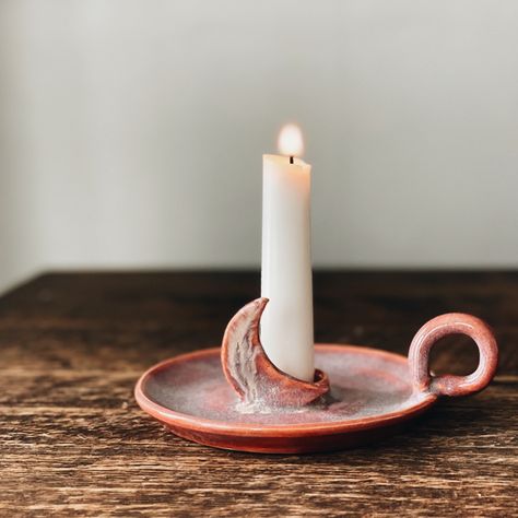 Handheld Candle Holder, Clay Dinner Candle Holder, Pottery Taper Candle Holder, Handmade Pottery Candle Holder, Hand Built Candle Holder, Ceramic Candle Stick Holder, Handmade Ceramic Candle Holders, Ceramic Candle Stick Holders, Anthropologie Candle Holder