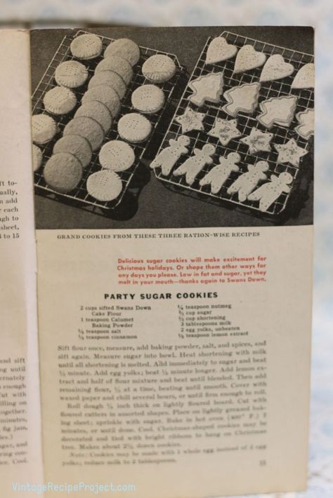 Party Sugar Cookies | Vintage Recipe Project Vintage Sugar Cookie Recipe, Old Fashioned Sugar Cookies, Swans Down Cake Flour, Yummy Sugar Cookies, Classic Recipes, Sugar Cookie Recipe, Cutout Sugar Cookies, Hustle Ideas, Sugar Cookies Recipe