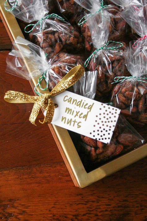 Candied Mixed Nuts - Hungry by Nature Nuts Gift Packaging, Nuts Gift, Candied Almonds, Sweet Cones, Candied Nuts, Mixed Nuts, Homemade Christmas Gifts, Paper Gift Bags, Crockpot Recipes Easy