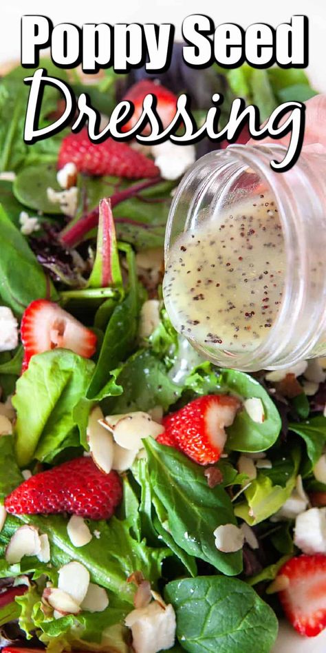 Salad Dressing For Spinach Salad, Spinach Dressing, Sweet Spinach Salad, Salad Dressing For Fruit Salad, Summer Salad Dressing, Dressing For Spinach Salad, Salad Dressing For Strawberry Salad, Poppy Seed Vinaigrette, Strawberry Dressing