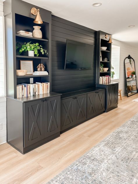 Tv Wall Stand, Level Living Room, Andy Grammer, Basement Staircase, Downstairs Bar, Modern Farmhouse Decor Ideas, Farmhouse Diy Projects, Sarah Joy, Fixer Upper Inspired