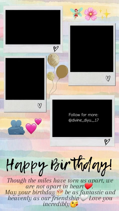 Happy Birthday Friend Frame, Birthday Frame With Quotes, Cute Birthday Template For Best Friend, Best Frnd Birthday Wishes Instagram, Birthday Frame Aesthetic For Best Friend, Bestfriend Birthday Templets, Happy Birthday Frame Instagram For Best Friend, Happy Birthday Bestie Template Aesthetic, Birthday Loading Story Instagram