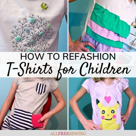 T Shirt Upcycle, Shirt Extender, Kids Clothes Diy, Diy Clothes Refashion, Diy Clothes Videos, Free Sewing Patterns, Tshirt Refashion, Make Your Own Clothes, Sewing Projects For Kids