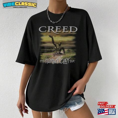 Vintage Creed Band Human Clay 1999 Tour Tshirt Fan Shirt Unisex 90S T-Shirt Sweatshirt Check more at https://vibeclassic.com/product/vintage-creed-band-human-clay-1999-tour-tshirt-fan-shirt-unisex-90s-t-shirt-sweatshirt/ Creed Band, Minimalist Text, Band Names, Iconic Album Covers, Shirt Designs For Men, Music Genre, Sense Of Community, Album Artwork, Fan Shirts