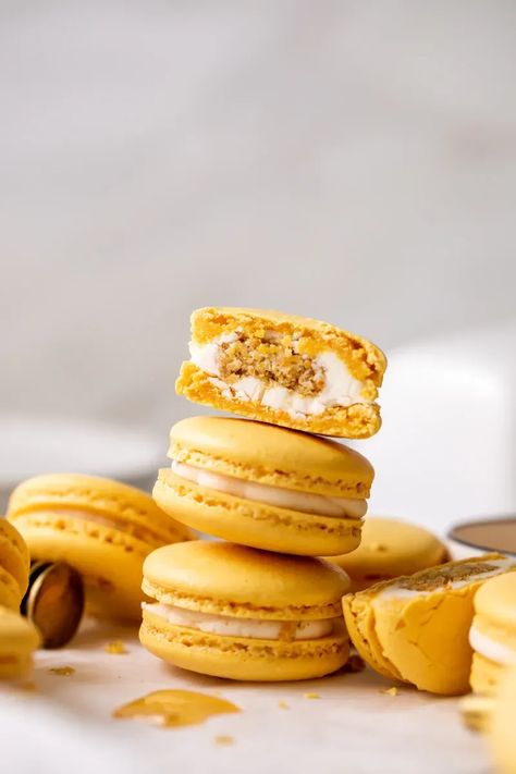 Macaron Cube Cake, Honey Frosting, Savory Cornbread, Honey Dessert, Cube Cake, Honey Cornbread, Macaron Flavors, Macaron Cookies, Homemade Cornbread