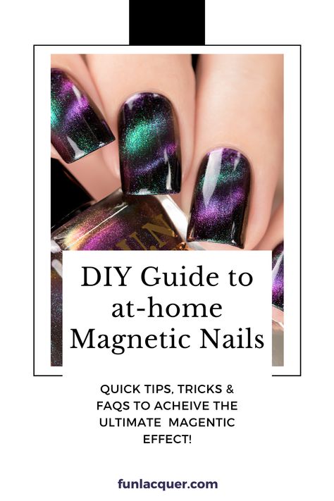 How To Magnetic Nail Polish, Cat Eye Gel Polish Tutorial, Cat Eye Nails Diy, How To Use Cat Eye Magnet, Laser Diamond Cat Eye Nail Polish, Gel Magnetic Nails, Cat Eye Polish Tutorial, Cat Eye Nails How To, Magnetic Nail Polish Tutorial