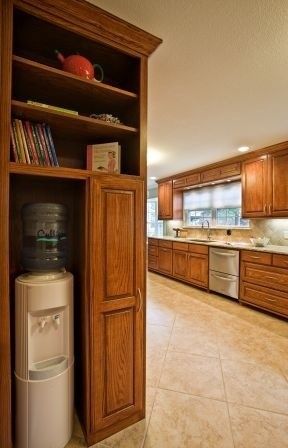 Water Dispenser Cabinet Ideas, Tiki House, Coffee Bar Design, Timeless Kitchen, Kitchen Appliance, Updating House, Water Cooler, Traditional Kitchen, Open Kitchen