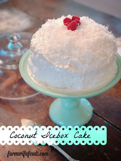 Refrigerator Cake, Wedding Snap, Icebox Cake Recipes, Coconut Cake Recipe, Coconut Desserts, Warm Cake, Icebox Cake, White Cake Mixes, Coconut Cake