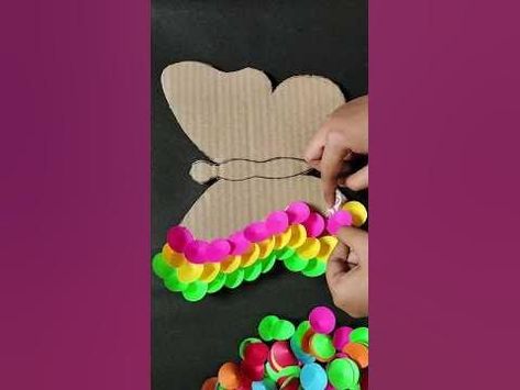 How To Make Paper Butterflies Wall Art, Wall Hanging With Paper, Butterfly Wall Hanging, How To Make Butterfly, Colourful Butterfly, Shorts Diy, Diy Butterfly, Hanging Home Decor, Wall Hanging Crafts