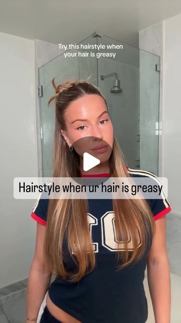 Trendy Hairstyle💜 on Instagram: "Greasy hair 💥 #hair #hairtutorial #haireducation #hairideas #hairlove #hairtrends #hairtransformation #hairfashion #hairgoals #hairinspiration #haircolorist" Updos For Greasy Hair, Hairstyle For Turtle Neck Outfit, Greasy Hair Hairstyles Long, Hair Styles For Greasy Hair Easy, Hairstyles To Hide Greasy Hair, Greasy Hair Hairstyles For Work, Hairstyle Long Straight Hair, Edgy Hairstyles, 1940s Hairstyles