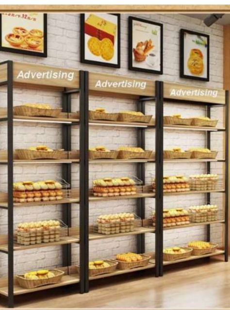 Bakery Outlet, Cake Shop Interior, Juice Bar Interior, Bakery Shop Interior, Bakery Names, Bread Display, Cafe Display, Store Shelves Design, Bakery Shop Design