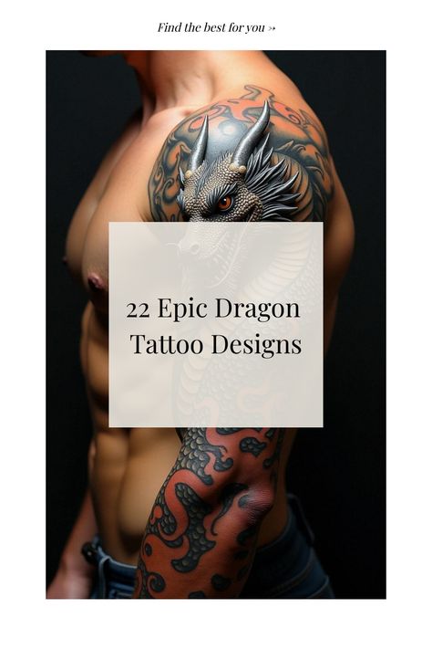 22 Epic Dragon Tattoo Designs Japanese Dragon Tattoo Art Sleeve, Fire Dragon Tattoos For Men, Zodiac Dragon Tattoo, Flying Dragon Tattoo, Dragon Tattoo For Men, Tattoo Ideas Dragon, Traditional Dragon Tattoo, Mystical Artwork, Epic Dragon