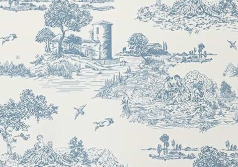 Toile Peel And Stick Wallpaper, Wallpaper For Bedroom, Blue And White Wallpaper, French Wallpaper, Blue Contacts, Vintage Chinoiserie, Chinoiserie Wallpaper, Contact Paper, White Wallpaper