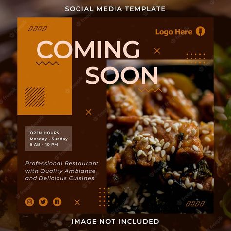 Instagram Post Template, Menu Design, Post Templates, Social Media Template, Restaurant, Instagram Posts, 10 Things, Instagram