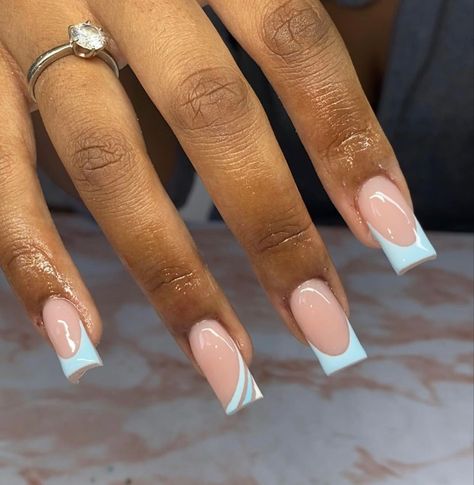 Acrylic Toe Nails, Blue Acrylic Nails, Fully Booked, Colored Acrylic Nails, Girly Acrylic Nails, French Tip Acrylic Nails, Glow Nails, Work Nails, Short Square Acrylic Nails