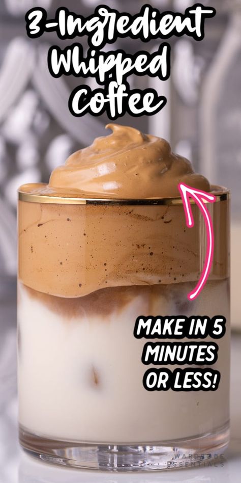 How To Make Dalgona Coffee Recipe, Tasty Coffee Recipes, Whipped Iced Coffee, How To Make Whipped Coffee, Diy Iced Coffee Easy, Dalgona Coffee Recipe Easy, Dalgona Coffee Recipes, Coffee Whip, Whipped Coffee Recipe