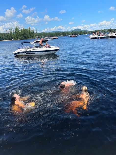 new hampshire, new england, lake days, swimming, aesthetic, summer Lake Floating, Swimming Aesthetic, Camp Chairs, Lake Swimming, England Aesthetic, Summer Boats, Friends Nature, Lake Girl, Lake Days