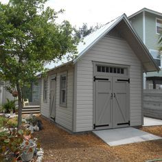 75 Garage and Shed Ideas You'll Love - August, 2023 | Houzz Outbuildings Ideas, Guesthouse Ideas, Garage Shop Plans, Shed Designs, Shed With Porch, Shed Garage, Workshop Shed, Shed Ideas, Garage Studio