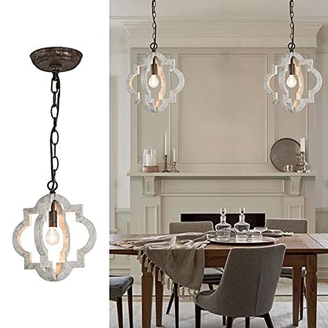 Stylish Coastal Pendant Lights You Can Buy On Amazon - The Nautical Decor Store White Backsplash Ideas, Coastal Pendant Lights, Farmhouse Kitchen White, Coastal Pendant, Coastal Pendant Lighting, Nautical Lighting, Wooden Chandelier, White Backsplash, Kitchen White