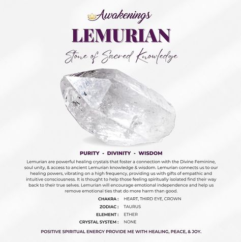 Lemurian Quartz is a unique and powerful crystal that is believed to hold ancient wisdom and spiritual knowledge. It is named after the lost civilization of Lemuria and is said to have been used by the Lemurians to record and transmit spiritual teachings and insights. Here are some of the key benefits of Lemurian Quartz: Enhancing spiritual growth and awareness - Lemurian Quartz is a powerful crystal for enhancing spiritual growth and awareness. It can help you connect with higher realms of cons Lumerian Seed Crystal Meaning, Lemurian People, Cintamani Stone, Releasing Negative Energy, Spiritual Knowledge, Displaying Crystals, Lemurian Crystal, Lemurian Quartz, Magical Stones