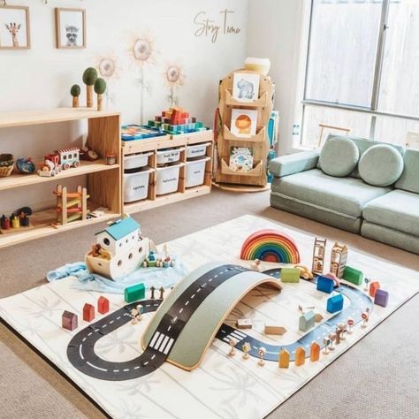 Small Kids Playrooms, Loft Playroom, Baby Play Areas, Small Playroom, Car Room, Living Room Playroom, Baby Playroom, Montessori Playroom, Boys Playroom