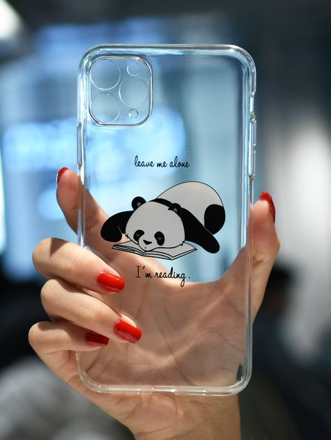 Clear  Collar  TPU Cartoon Phone Cases Embellished   Phone/Pad Accessories Cartoon Phone Cases, Baby Handprint Crafts, Artsy Phone Cases, Panda Graphic, Phone Case Diy Paint, Diy Phone Case Design, Phone Covers Diy, Diy Birthday Gifts For Friends, Girly Phone Cases