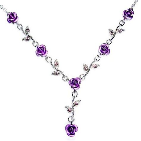 Dark Purple Jewelry, Purple Necklaces, Purple Rose Flower, Christmas Best Friend, Wedding Gift For Bride, Prom Necklaces, Crystal Purple, Dragon Earrings, Bridesmaids Jewelry