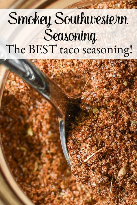 Smokey Southwestern Seasoning - The Foodie and The Fix Southwestern Seasoning Recipe, Tacos Pulled Pork, Southwestern Seasoning, Meat For Tacos, Southwest Seasoning, Dry Rub Recipes, Homemade Spice Mix, Spice Blends Recipes, Taco Seasoning Recipe