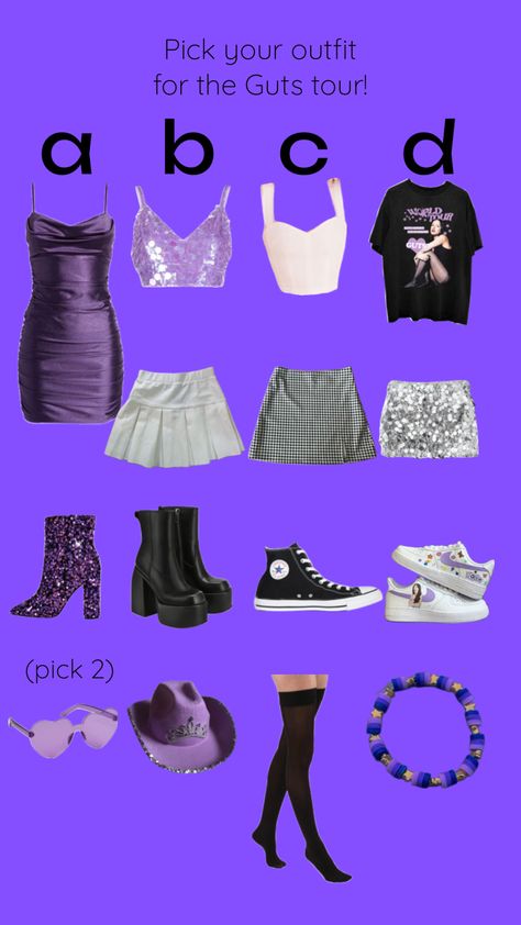 Pick your outfit for the Guts tour! Concert Oufit, Pick Your Outfit, Olivia + Core + Aesthetic, Concert Fits, + Core + Aesthetic, Your Outfit, Concert, Clothes