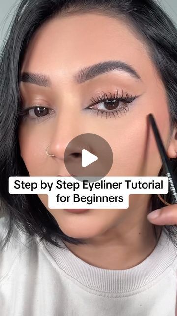 Rashna Kutwaroo on Instagram: "The most asked tutorial! I hope this is helpful, let me know if you have any questions at all in the comments🤍🤍  @sephoracollection - PRO liner 22 brush  @anastasiabeverlyhills - Mini Sultry Palette @lorealparis - Telescopic Lift Mascara   #eyeliner #eyelinertutorial #easyeyeliner #stepbystepmakeup #makeupforbeginners #eyelinertips #eyelineronpoint #eyelineronfleek #eyelinerforbeginners #makeuptipsandtricks #eyelinerhacks #wingedliner" Best Cat Eye Eyeliner, How To Put On Eyeliner For Beginners Step By Step, Lifted Eyeliner, How To Tight Line Eyeliner, How To Apply Eyeliner For Beginners Step By Step Simple, 2024 Eyebrows, Tight Line Eyeliner, How To Do Eyeliner For Beginners, Eye Makeup Liner