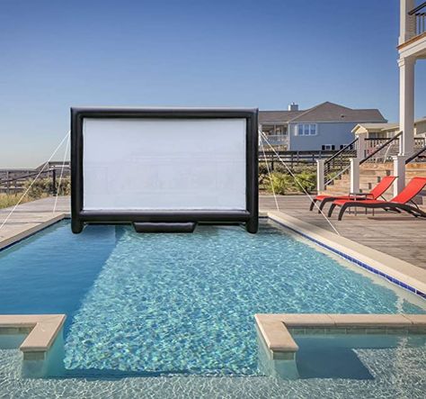 AmazonSmile: Sewinfla Outdoor Movie Screen 12ft- Upgraded Airtight Design Inflatable Movie Projector Screen for Outdoor/Indoor Use - No Need to Keep Inflating - Supports Front and Rear Projection: Garden & Outdoor Outside Projector, Movie Projector Screen, Rear Projection Screen, Pool Movie, Outdoor Projector Screen, Inflatable Movie Screen, Screened Pool, Outdoor Movie Screen, Outside Pool