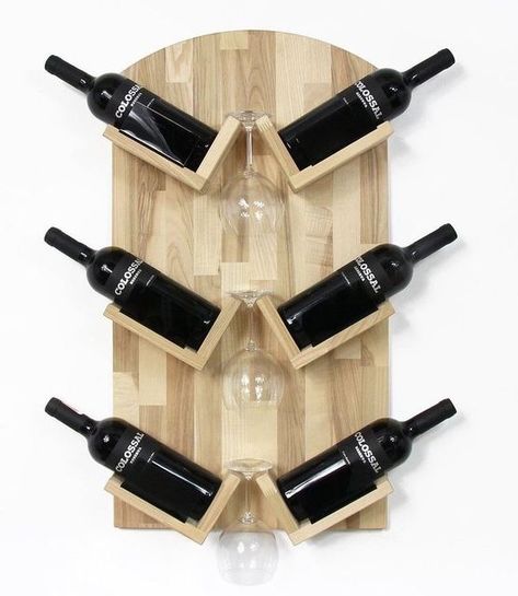 Wine Rack Wood, Diy Wine Rack Projects, Wood Wine Bottle Holder, Wooden Wine Holder, Wood Wine Holder, Rustic Wine Rack, Wall Wine Rack, Wine Rack Design, Wood Wine Rack