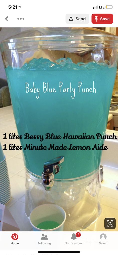 Baby Shower Punch For Boy, Blue Frozen Punch, Non Alcoholic Blue Punch, Hunch Punch Recipe Blue, Blue Drinks For Baby Shower Recipes, Blue Food Ideas, Blue Punch For Baby Shower Recipe, Blue Party Punches, Baby Shower Punch Recipes