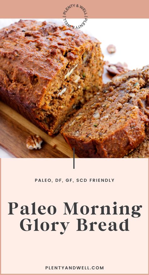 Paleo Quick Bread, Morning Glory Bread, Paleo Breakfast Bread, Paleo Morning Glory Muffins, Paleo Breakfast Ideas, Paleo Zucchini Bread, Paleo Breads, Glory Muffins, Morning Glory Muffins