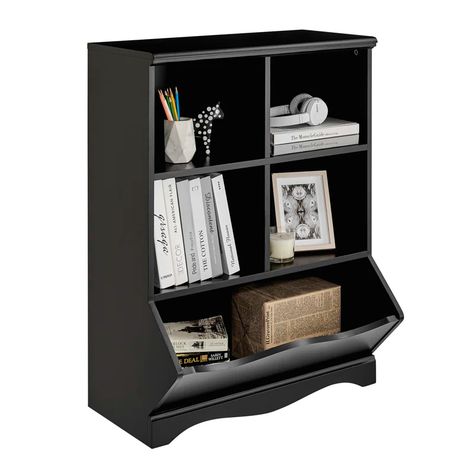 Three Posts™ Baby & Kids Bookcase & Reviews | Wayfair Storing Pillows, Modern Shelving Units, Large Storage Bins, Storage Cubby, Bookcases For Sale, Cube Unit, Furniture Bookshelves, Cabinet Black, Cubby Storage