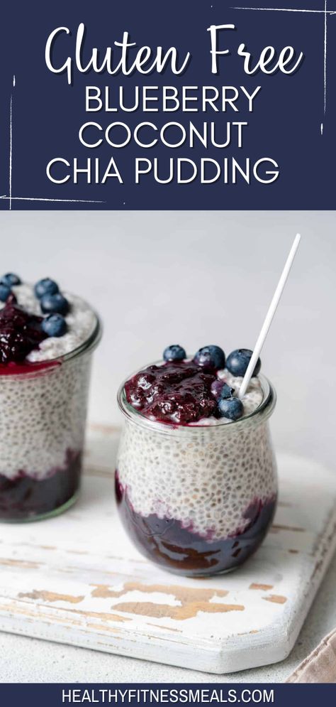 Delicious Gluten Free Blueberry Coconut Chia Pudding is creamy, satisfying, and filled with sweet, juicy blueberries. It’s so easy to make and comes together quickly. A nutritious, gluten-free, vegan breakfast that’s perfect for busy mornings! Blueberry Coconut Chia Seed Pudding, Chia Seed Pudding Blueberry, Coconut Chia Seed Pudding, Chia Seed Coconut Milk, Chia Bowl, Vegetarian Brunch, 2023 Recipes, Seed Recipes, Fitness Meals