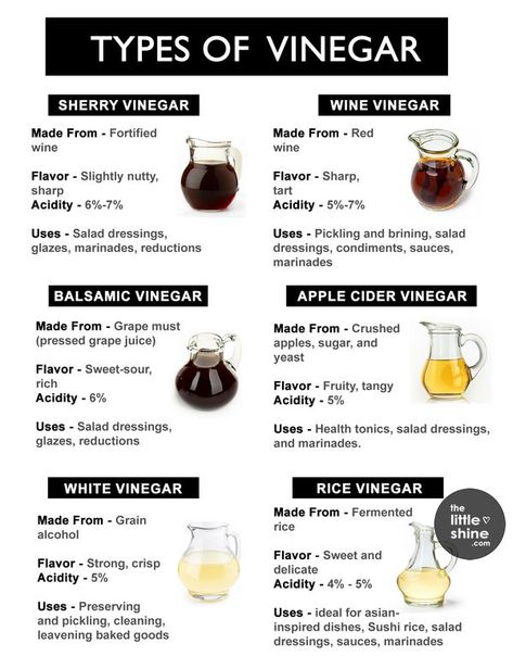 The Little Shine Types Of Vinegar, Life Made Simple, Chia Seed Smoothie, Homemade Sauce Recipes, Champagne Vinegar, Salty Foods, Food Charts, Flavor Enhancers, Food Info