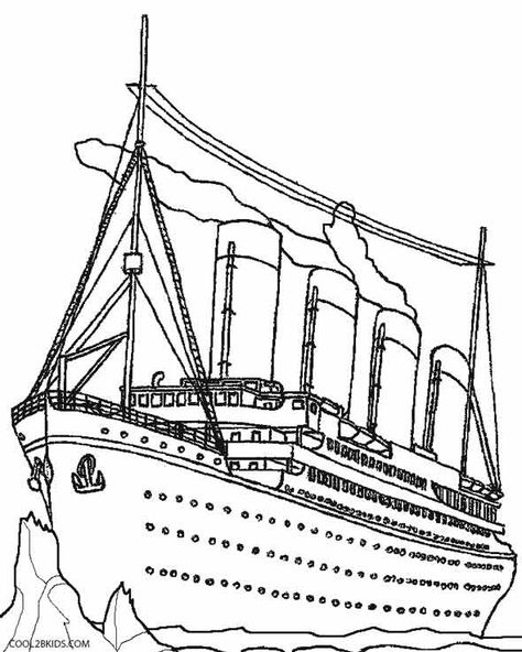 Printable Titanic Coloring Pages For Kids | Cool2bKids Titanic Tattoo, Titanic Drawing, Cupcake Coloring Pages, Titanic Ship, Boat Drawing, Art Activities For Toddlers, Magic Treehouse, Ship Drawing, Coloring Sheets For Kids