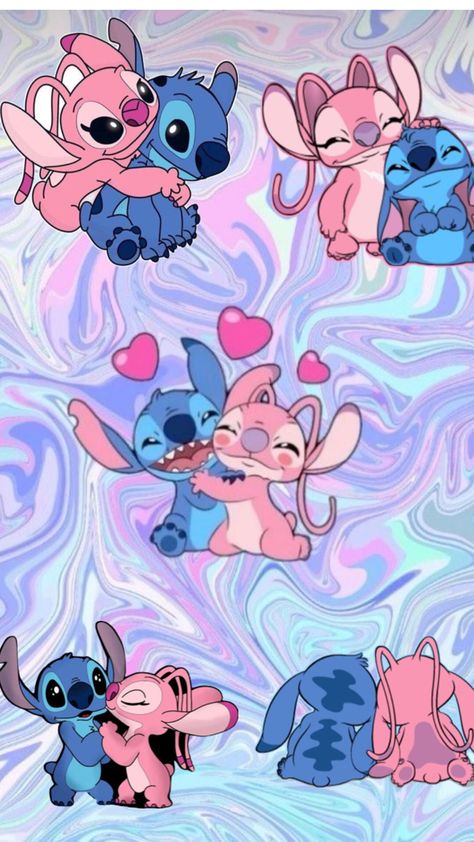 Stitch X Angel, Angel Lilo And Stitch, Lilo And Stitch Characters, ليلو وستيتش, Stitch Ears, Cute Iphone Wallpaper Tumblr, Lilo And Stitch Drawings, Stitch Character, Glittery Wallpaper