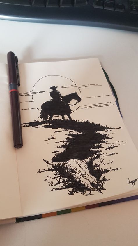 Cowboy Roping Tattoo, Cowboy Silhouette Tattoo, Layla Tattoo, Cowboy Killer Tattoo, Cowboy Sleeve Tattoo, Cowboy Tattoos, Sunset Tattoos, Silhouette Tattoos, Arm Tattoos For Guys