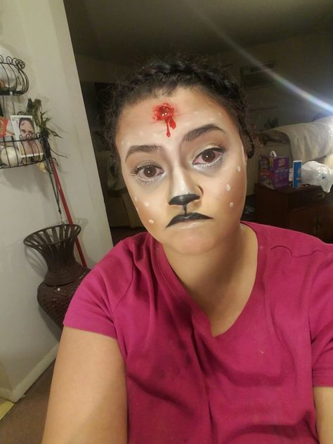 Deer with bullet hole using only drug store products Bullet Hole Makeup, Bullet Hole, Nails And Makeup, Face Paint, Carnival Face Paint, Halloween Face, Face Makeup, Halloween Face Makeup, Deer