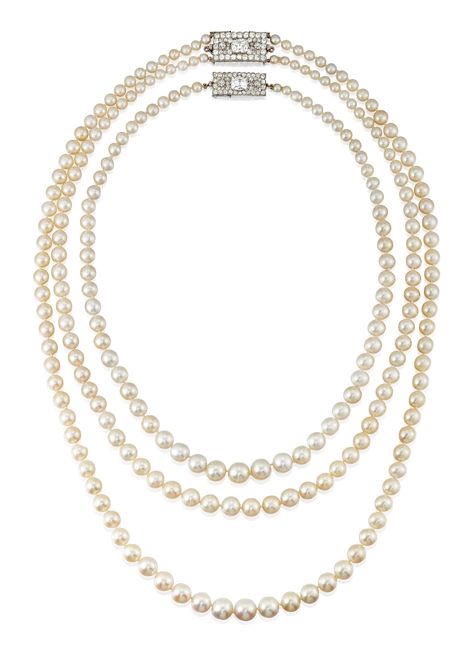 IMPORTANT NATURAL PEARL AND DIAMOND NECKLACES, CARTIER | necklace, diamond | Christie's Catherine Ii, Perls Jewellery, Heritage Day, Cartier Necklace, Natural Pearl Necklace, Horseshoe Necklace, Pearl Jewels, Pearl And Diamond Necklace, Colour Stone